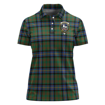 Cochrane Ancient Tartan Polo Shirt with Family Crest For Women