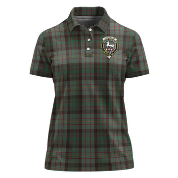 Cochrane Hunting Tartan Polo Shirt with Family Crest For Women