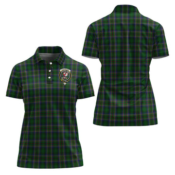 Cockburn Tartan Polo Shirt with Family Crest For Women