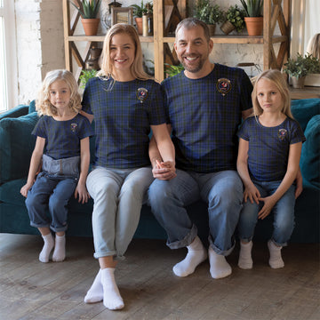 Cockburn Blue Tartan T-Shirt with Family Crest