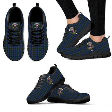 Cockburn Blue Tartan Sneakers with Family Crest