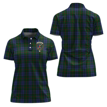 Colquhoun Tartan Polo Shirt with Family Crest For Women