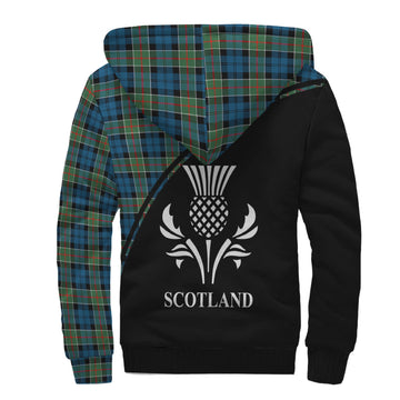 Colquhoun Ancient Tartan Sherpa Hoodie with Family Crest Curve Style