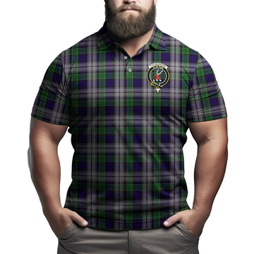 Colquhoun Dress Tartan Men's Polo Shirt with Family Crest