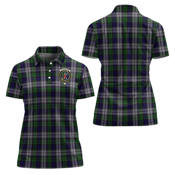 Colquhoun Dress Tartan Polo Shirt with Family Crest For Women
