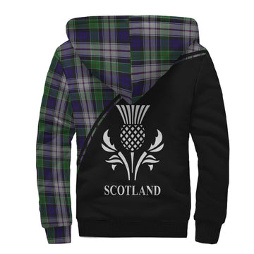 Colquhoun Dress Tartan Sherpa Hoodie with Family Crest Curve Style