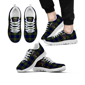 Colquhoun Modern Tartan Sneakers with Family Crest