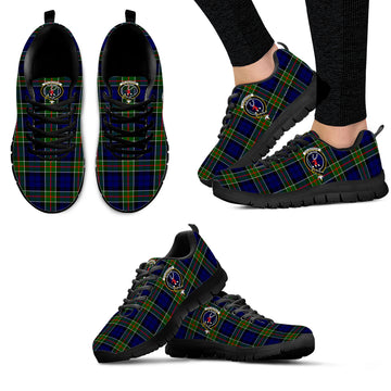Colquhoun Modern Tartan Sneakers with Family Crest