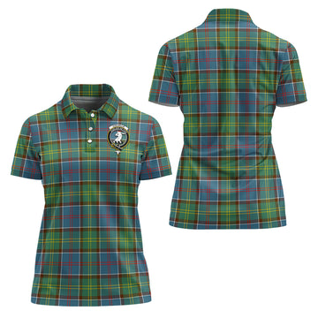 Colville Tartan Polo Shirt with Family Crest For Women