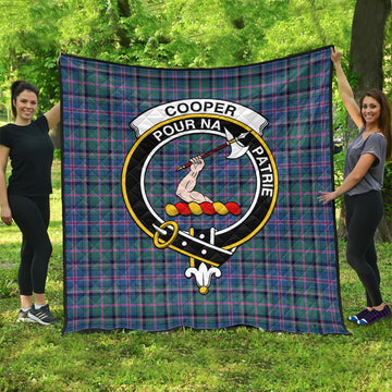 Cooper Tartan Quilt with Family Crest