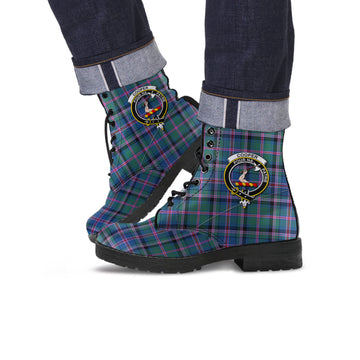 Cooper Tartan Leather Boots with Family Crest