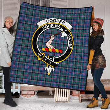 Cooper Tartan Quilt with Family Crest