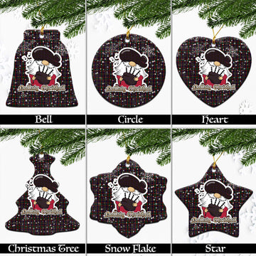 Cork County Ireland Tartan Christmas Ornaments with Scottish Gnome Playing Bagpipes