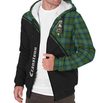 Cranstoun Tartan Sherpa Hoodie with Family Crest Curve Style