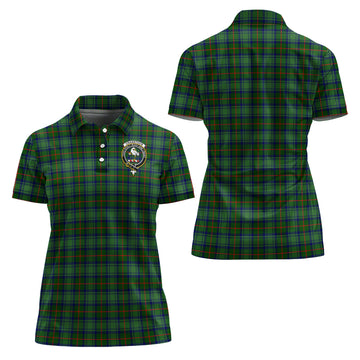 Cranstoun Tartan Polo Shirt with Family Crest For Women