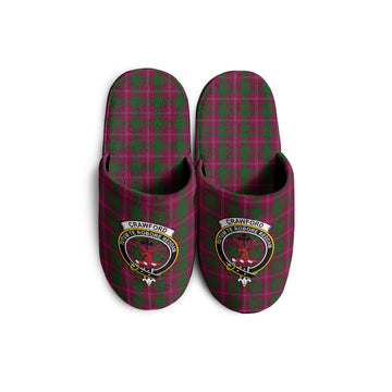 Crawford Tartan Home Slippers with Family Crest