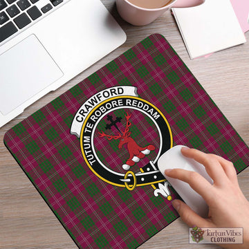 Crawford Tartan Mouse Pad with Family Crest
