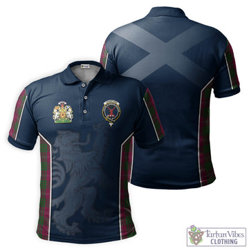 Crawford Tartan Men's Polo Shirt with Family Crest and Lion Rampant Vibes Sport Style