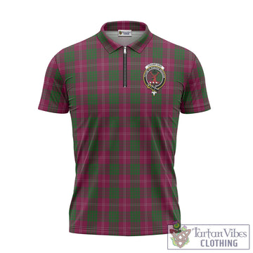 Crawford Tartan Zipper Polo Shirt with Family Crest