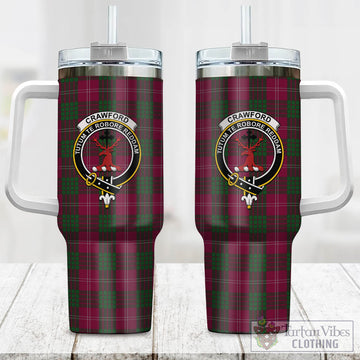 Crawford Tartan and Family Crest Tumbler with Handle