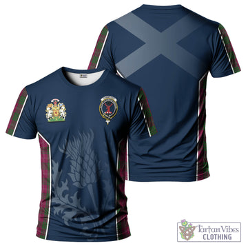 Crawford Tartan T-Shirt with Family Crest and Scottish Thistle Vibes Sport Style