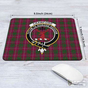 Crawford Tartan Mouse Pad with Family Crest