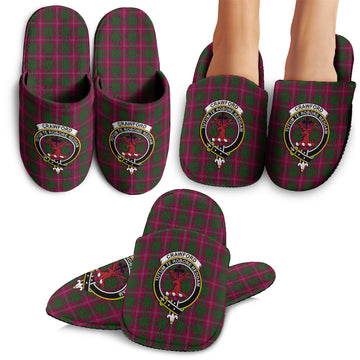 Crawford Tartan Home Slippers with Family Crest