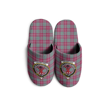 Crawford Ancient Tartan Home Slippers with Family Crest