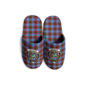Crichton Tartan Home Slippers with Family Crest