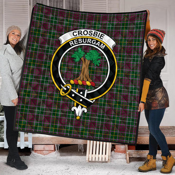 Crosbie Tartan Quilt with Family Crest
