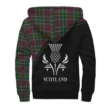 Crosbie Tartan Sherpa Hoodie with Family Crest Curve Style