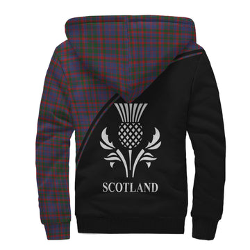 Cumming Tartan Sherpa Hoodie with Family Crest Curve Style