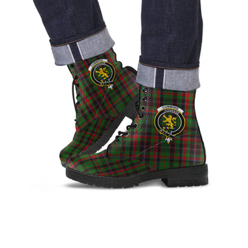 Cumming Hunting Tartan Leather Boots with Family Crest