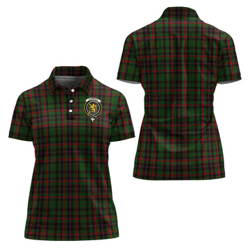 Cumming Hunting Tartan Polo Shirt with Family Crest For Women