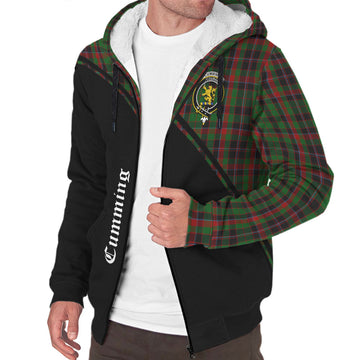 Cumming Hunting Tartan Sherpa Hoodie with Family Crest Curve Style