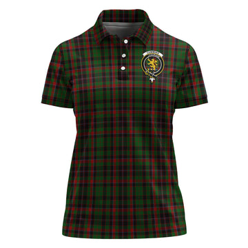 Cumming Hunting Tartan Polo Shirt with Family Crest For Women