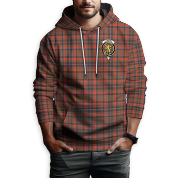 Cumming Hunting Weathered Tartan Hoodie with Family Crest