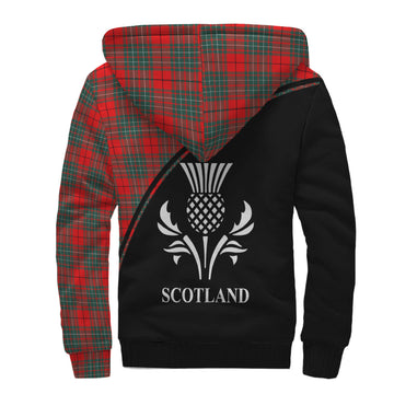 Cumming Modern Tartan Sherpa Hoodie with Family Crest Curve Style