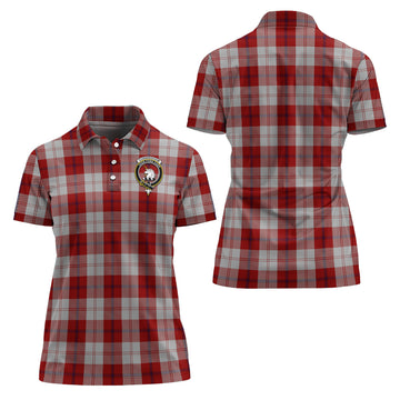 Cunningham Dress Tartan Polo Shirt with Family Crest For Women
