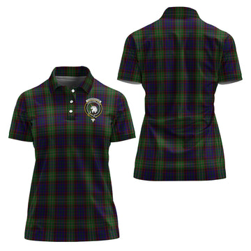 Cunningham Hunting Tartan Polo Shirt with Family Crest For Women