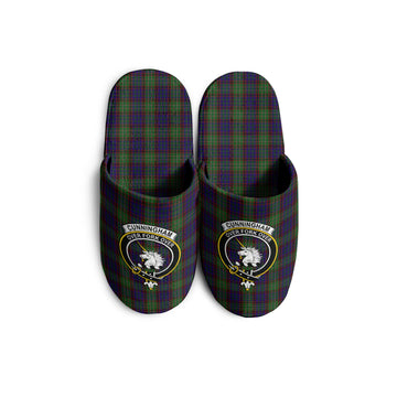 Cunningham Hunting Tartan Home Slippers with Family Crest