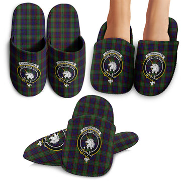 Cunningham Hunting Tartan Home Slippers with Family Crest