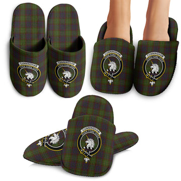 Cunningham Hunting Modern Tartan Home Slippers with Family Crest