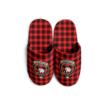 Cunningham Modern Tartan Home Slippers with Family Crest