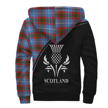 Dalmahoy Tartan Sherpa Hoodie with Family Crest Curve Style