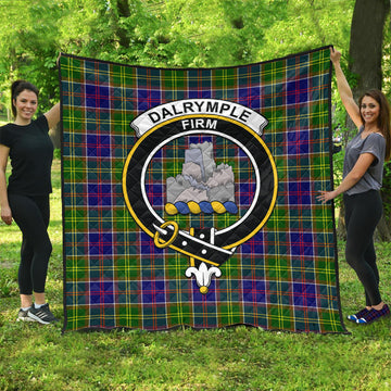 Dalrymple Tartan Quilt with Family Crest