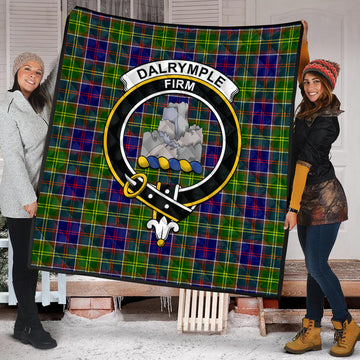 Dalrymple Tartan Quilt with Family Crest