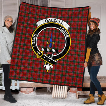 Dalzell (Dalziel) Tartan Quilt with Family Crest