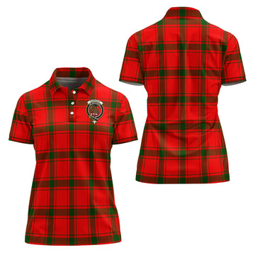 Darroch Tartan Polo Shirt with Family Crest For Women