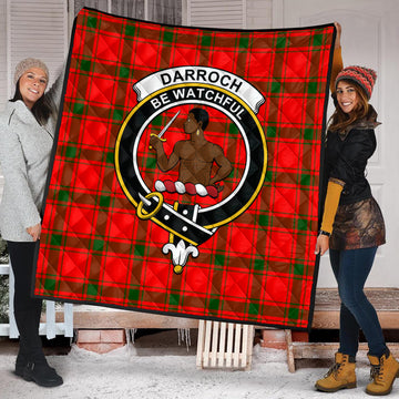 Darroch Tartan Quilt with Family Crest